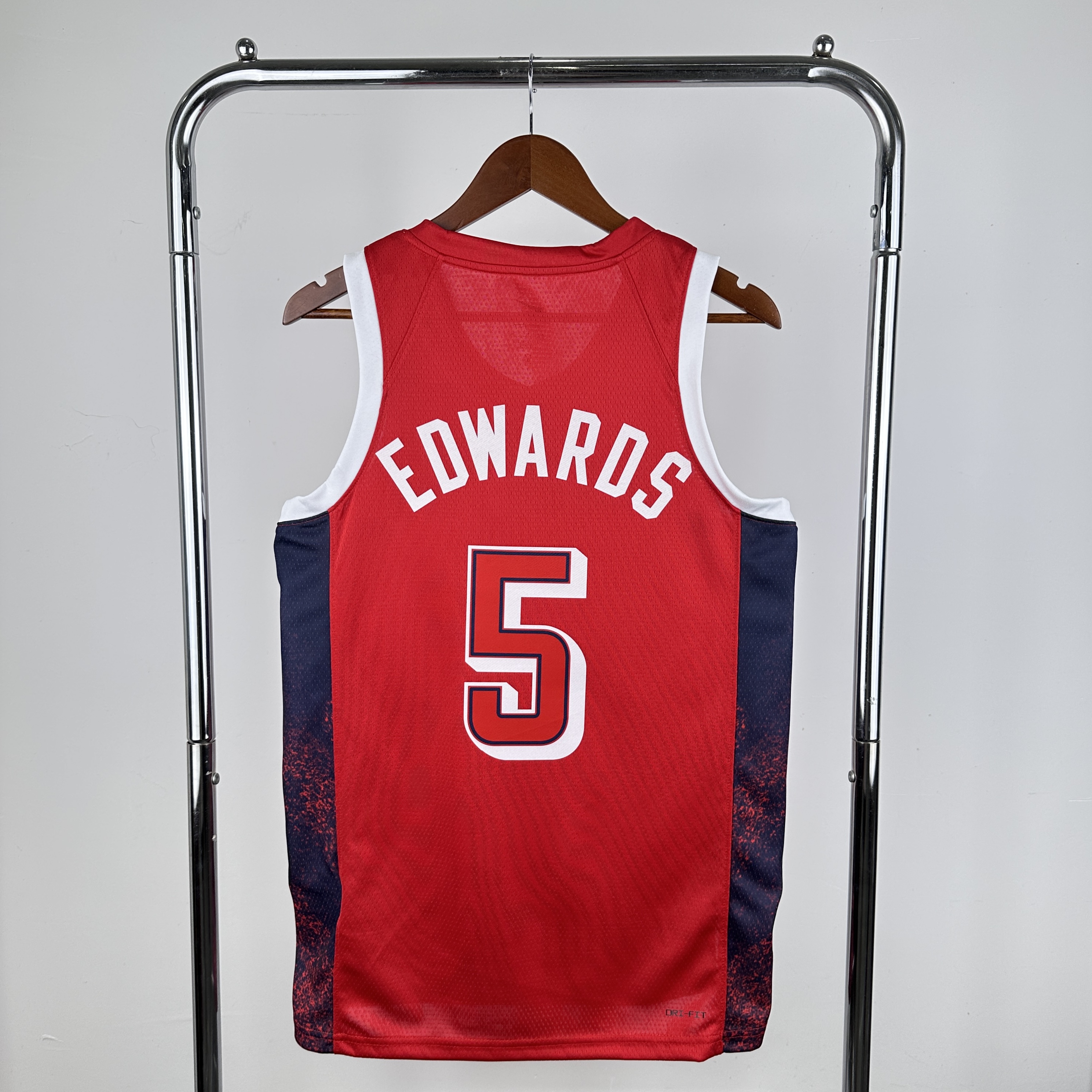 2024 Olympic USA #5 Edwards Red Nike NBA Jersey->more jerseys->NBA Jersey